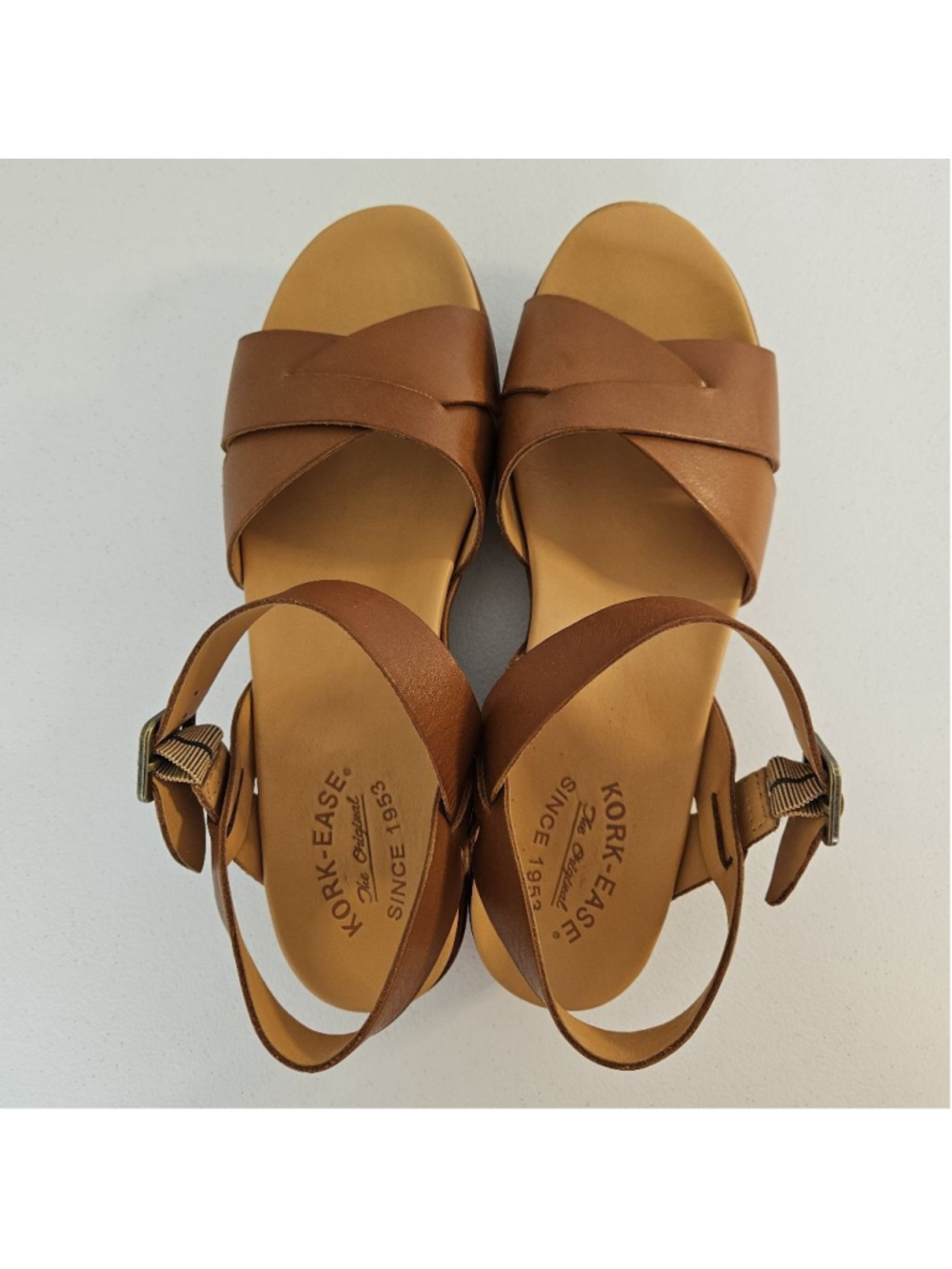 Kork-Ease Myrna 2.0 Rust Brown Leather Wedge Sandals Size 10 - Picture 8 of 12